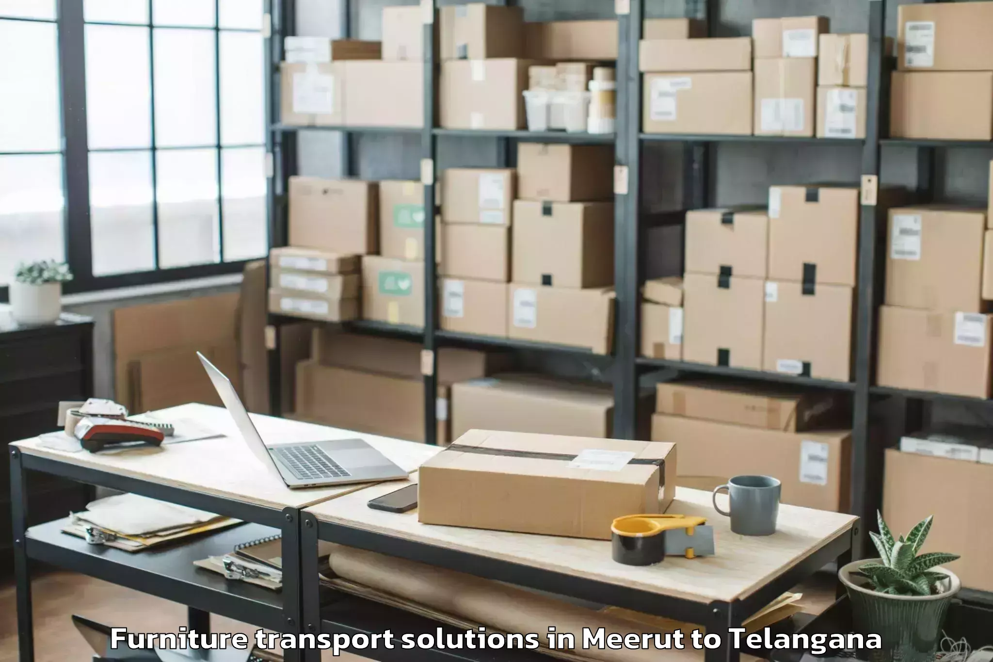 Trusted Meerut to Thorrur Furniture Transport Solutions